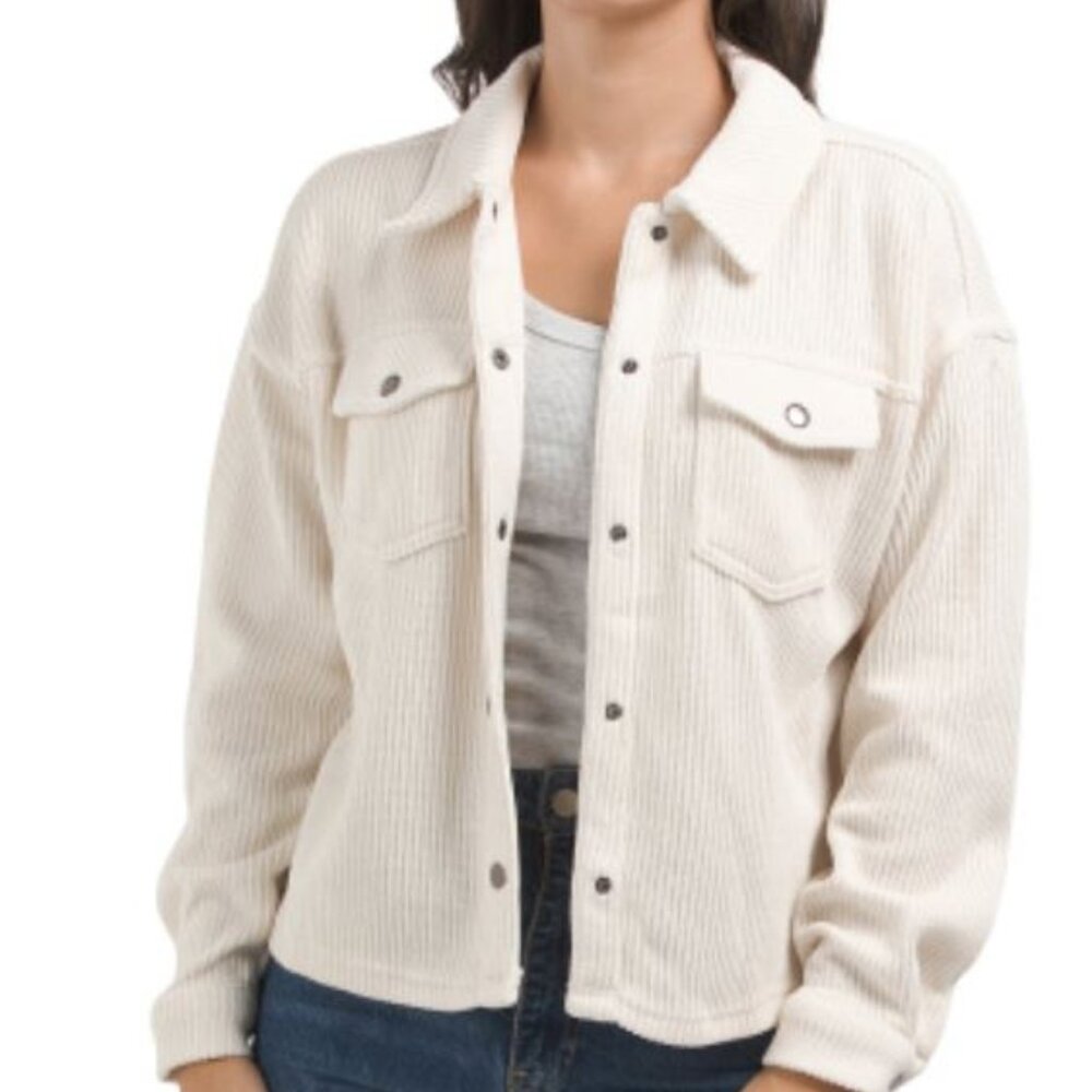 NWOT DICTIONARY Corduroy Shacket Vanilla Size M